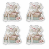 エレガントな花の彼女の次の章の結婚前のお祝い シール (正面)