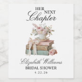 エレガントな花の彼女の次の章の結婚前祝い ワインラベル (シングルラベル)