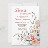 エレガントな花の愛が咲き誇る ブライダルシャワーのお知らせ 招待状 (正面)
