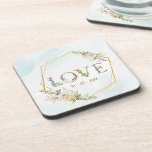 エレガントな花の愛のグリーンゴールド