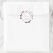 エレガントな花の感謝を伝える ブライダルシャワー ラウンドシール (バッグ)