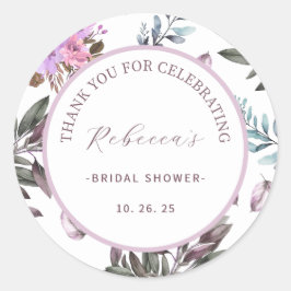 エレガントな花の感謝を伝える ブライダルシャワー ラウンドシール