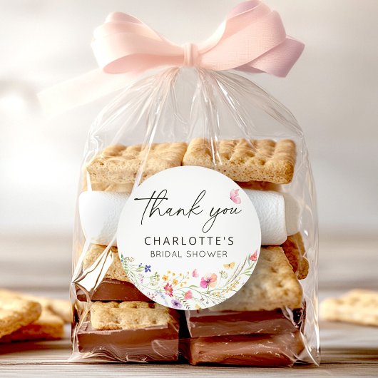 エレガントな花の感謝を込めたブライダルシャワー ラウンドシール