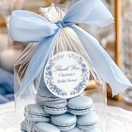 エレガントな花の感謝を込めたブライダルシャワー ラウンドシール