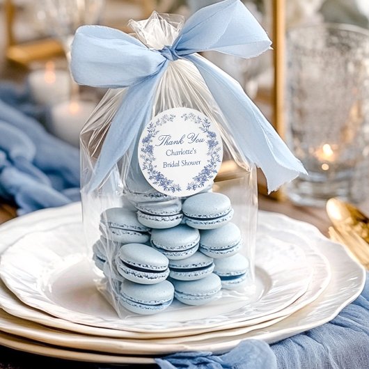 エレガントな花の感謝を込めたブライダルシャワー ラウンドシール