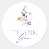 エレガントな花の感謝ステッカー ラウンドシール (正面)