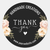 エレガントな花の手作りビジネス感謝 ラウンドシール (正面)