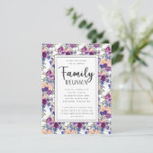 エレガントな花の手書きスクリプト ファミリーリユニオン 招待状 (スタンド正面)