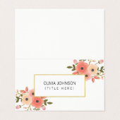 エレガントな花の折りたたみ名刺 名刺 (外部フラット)