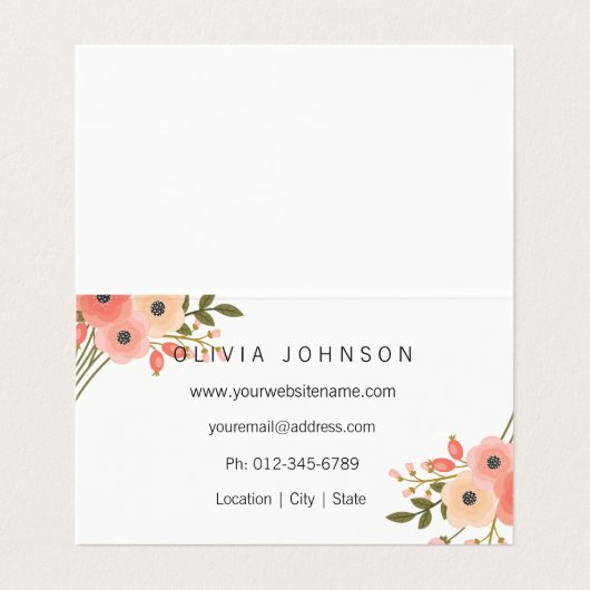 エレガントな花の折りたたみ名刺 名刺 (内部フラット)