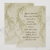 エレガントな花の枝のデザイン パーティー 招待状 (正面/裏面)