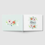 エレガントな花の植物の花 赤ちゃんのシャワー ゲストブック (全面)