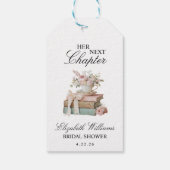 エレガントな花の次の章 ブライダルシャワー ギフトタグ (裏面)