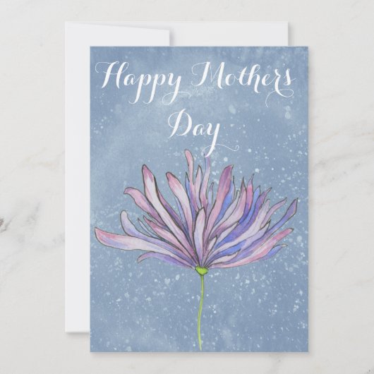 エレガントな花の母の日カード 青 シーズンカード (正面)