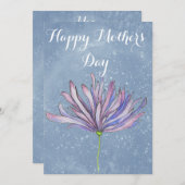 エレガントな花の母の日カード 青 シーズンカード (正面/裏面)