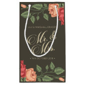 エレガントな花の氏及びWedding |夫人のギフトバッグ スモールペーパーバッグ (裏面)