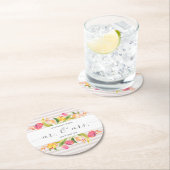 エレガントな花の氏及びWedding |夫人のペーパーコースター ラウンドペーパーコースター (インサイチュ)