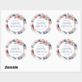 エレガントな花の水彩ウェディングシャワーシール ラウンドシール (シート)