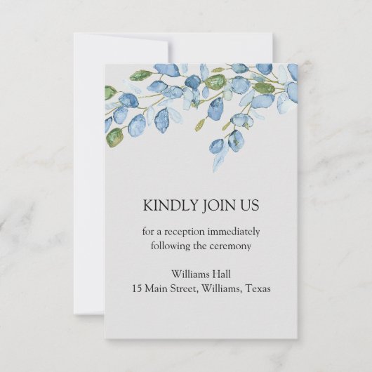 エレガントな花の水彩ウェルカムカード 出欠カード (正面)