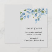 エレガントな花の水彩ウェルカムカード 出欠カード (正面/裏面)