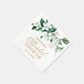 エレガントな花の水彩グリーン ブライダルシャワー スタンダードカクテルナプキン (角)