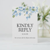 エレガントな花の水彩応答カード 出欠カード (スタンド正面)