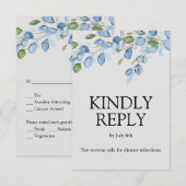 エレガントな花の水彩応答カード 出欠カード (正面/裏面)