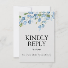 エレガントな花の水彩応答カード 出欠カード