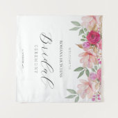 エレガントな花の水彩手描き タペストリー (正面(横))