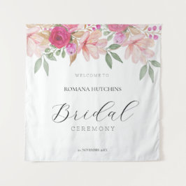 エレガントな花の水彩手描き タペストリー