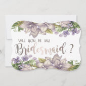 エレガントな花の水彩画のウェディングパーティーのためのカード 招待状 (正面)