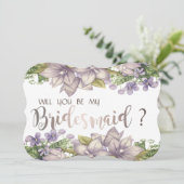 エレガントな花の水彩画のウェディングパーティーのためのカード 招待状 (スタンド正面)