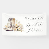 エレガントな花の水彩画のブーツ ウェディングシャワーパーティー 横断幕 (横)