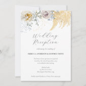 エレガントな花の水彩画ウェディングレセプション 招待状 (正面)