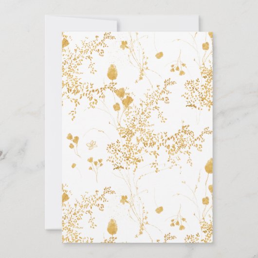 エレガントな花の水彩画ウェディングレセプション 招待状 (裏面)