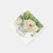 エレガントな花の水彩画 ブライダルシャワーの名前紙 スタンダードカクテルナプキン (角)