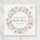 エレガントな花の水彩画 ブライダルシャワー フェイバータグ (裏面)