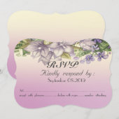 エレガントな花の水彩画 RSVP 招待状 (正面/裏面)