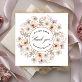 エレガントな花の水彩 赤ちゃんが咲く ブライダルシャワーパーティー サンキューカード