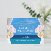 エレガントな花の海辺のウェディングパーティーのお誘い 招待状 (スタンド正面)