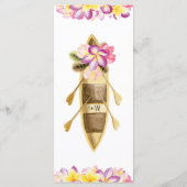 エレガントな花の熱帯夏の結婚式メニュー メニュー (裏面)