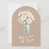 エレガントな花の白いデイジー ブライダルシャワー 招待状 (裏面)