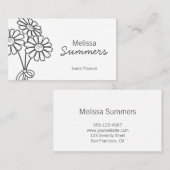 エレガントな花の白いデイジー 名刺 (正面/裏面)