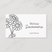 エレガントな花の白いデイジー 名刺 (正面)