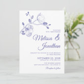 エレガントな花の白いペリウィンクルオーキッドのウェディング 招待状 (スタンド正面)