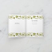 エレガントな花の白い緑のエリートのアボカドの緑 サンキューカード (内部)