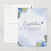 エレガントな花の祝いメッセージ ポストカード (正面/裏面)