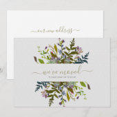 エレガントな花の移動のお知らせ 案内状 (正面/裏面)