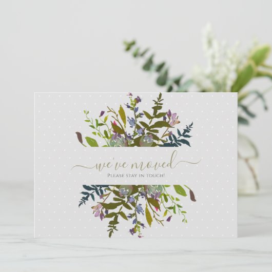 エレガントな花の移動告知スクリプトのお知らせ 案内状 (スタンド正面)