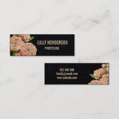 エレガントな花の粋なヴィンテージの名刺 スキニー名刺 (正面/裏面)